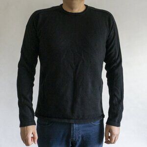 Carbon 2 Cobalt Sweater Mens Medium‎ Black Cotton Cashmere Long Sleeve Pullover